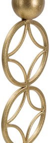 Castiçal "Star" em Metal Dourado e Mármore – 10x10x32 cm