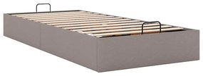 Estrutura de cama otomana sem colchão 100x200cm tecido cinzento