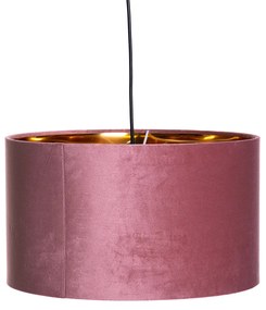 Candeeiro suspenso moderno rosa com ouro 40 cm - Rosalina Moderno