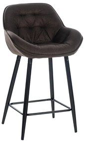 Banco de bar Gibson em tecido e com estrutura preta 54 x 93,5 x 57,5 cm Castanho