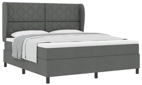 Cama Box com Colchão em Cinza Escuro, 180x200 cm em Tecido