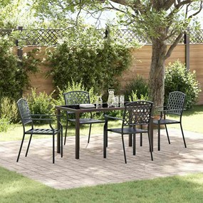 vidaXL Conjunto de Jantar de Jardim 5 Peças em Aço Antacita
