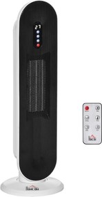 Aquecedor Cerâmico de Torre com Controlo Remoto - Branco e Preto - 21x