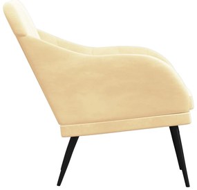 Cadeira com apoio de braços 63x76x80 cm veludo cor creme