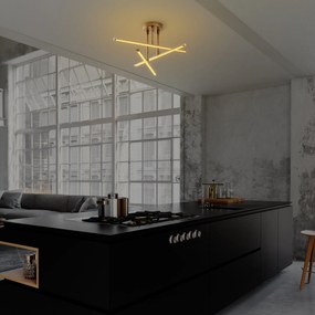 Chandelier Ledflower – Dourado – 51 cm x 26 cm x 51 cm
