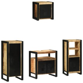 vidaXL Conjunto de Móveis para Banheiro 4 pcs Madeira de manga maciça