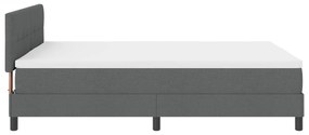 Cama Box Spring com Colchão Cinza Escuro 140x190 cm Tecido
