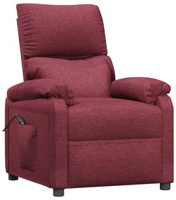 Poltrona elétrica reclinável tecido vermelho tinto