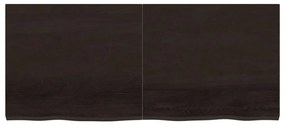 Tampo de mesa 140x60x(2-4) cm carvalho tratado castanho-escuro