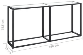 Mesa consola transparente 160x35x75,5 cm vidro temperado