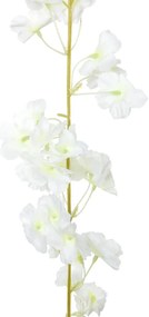 Grinaldas de flores de Natal 6 pcs 180 cm branco