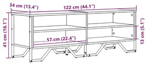 Móvel de TV 122x34x41 cm derivados de madeira carvalho fumado