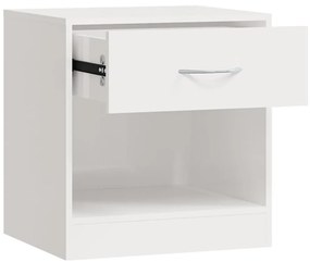 Mesas de cabeceira 2 pcs c/ gaveta branco brilhante