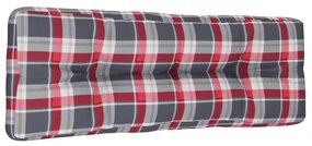 Almofadão sofá jardim 120x40x12cm tecido padrão xadrez vermelho