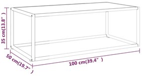 Mesa de centro 100x50x35 cm vidro mármore branco
