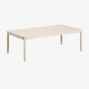 Rectangular 110x60 Cm Boleni Aluminum Garden Coffee Table Tapioca Bege - Sklum
