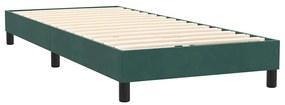 Cama com molas/colchão verde-escuro 80x220 cm veludo