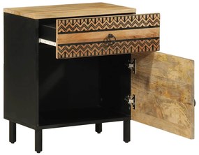 Mesa cabeceira 50x33x60cm madeira mangueira áspera maciça preto