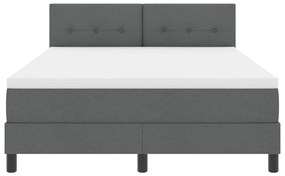 Cama Box Spring com Colchão e LED Cinza Escuro 140x200 cm de Tecido