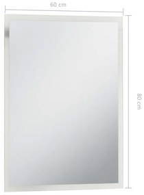 Espelho de parede LED para casa de banho 60x80 cm