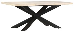 Mesa de jantar 180x90x76 cm madeira mangueira maciça branqueada