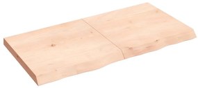 Prateleira de parede 120x60x(2-6)cm carvalho maciço não tratado