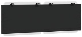 Almofadão de cabeceira 140 cm couro artificial branco e preto