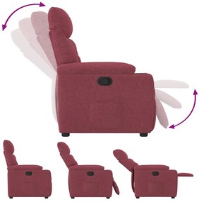 Poltrona reclinável tecido vermelho tinto