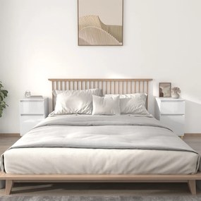 vidaXL Mesas de cabeceira 2 pcs 40x35x70 cm branco brilhante