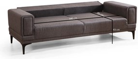 Sofá-Cama 3 Lugares Horizon – Cinzento Escuro – 230x95x77 cm