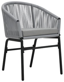 Conjunto de Jantar de Jardim de 5 Peças - Rattan Poliéster Cinza