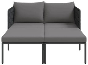 Espreguiçadeira com Almofadas para 2 Pessoas Antracite 115x153x69,5 cm