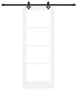 Porta Deslizante vidaXL com Conjunto de Hardware 'ORKDAL'Branco Madeir