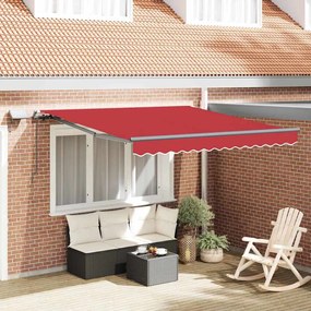 Toldo Retrátil Manual vidaXL com LED Vermelho 300x250 cm