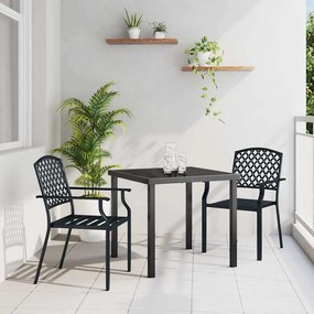 vidaXL Conjunto de Jantar de Jardim com 3 Peças em Aço Antracite