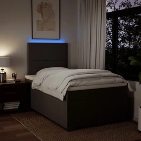 Cama boxspring com colchão 120x190 cm tecido cinzento-claro