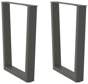 Pés para mesa de jantar em V, 2 peças, antracite, 60x(72-73,3) cm, aço