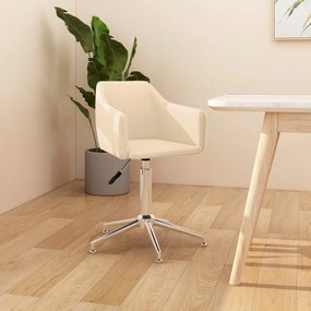 vidaXL Cadeira de jantar giratória tecido cor creme
