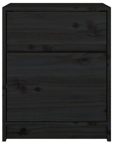 Mesas de cabeceira 2 pcs 40x31x50 cm pinho maciço preto
