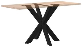 Perna mesa jantar aranha forma 85x85x(72-73) cm aço preto