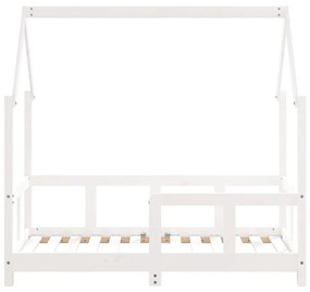 Estrutura de cama infantil 70x140 cm pinho maciço branco