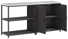 Conjunto de Armazenamento de Cozinha com prateleira 2 pcs Preto