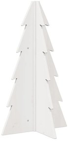 Árvore Natal decorativa 69,5 cm madeira de pinho maciça branco