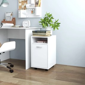 Móvel de apoio com rodas 33x38x60 cm contraplacado branco