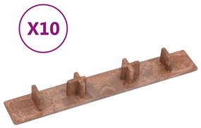 vidaXL Tampas para extremidades de pavimento 10 pcs plástico castanho