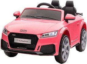 Carro elétrico para crianças 12V Audi TT RS pneus de borracha maciça, banco em pele sintética Rosa
