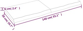 Prateleira de parede 140x50x(2-6) cm carvalho tratado castanho