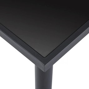 Mesa de jantar 160x80x75 cm vidro temperado preto