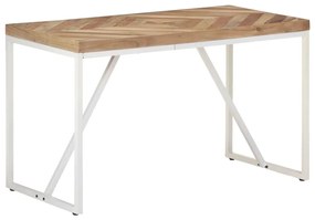 Mesa de jantar 120x60x76 cm madeira acácia maciça e mangueira