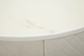 MESA DE CABECEIRA/TOCADOR COM PUFF Ø 52x70 - 36x39 CM CREME E DOURADO